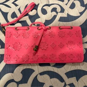 Jessica Simpson Pink Floral Wristlet